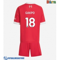 Fotballdrakt Barn Liverpool Cody Gakpo #18 Hjemmedraktsett 2025-26 Kortermet (+ Korte bukser)